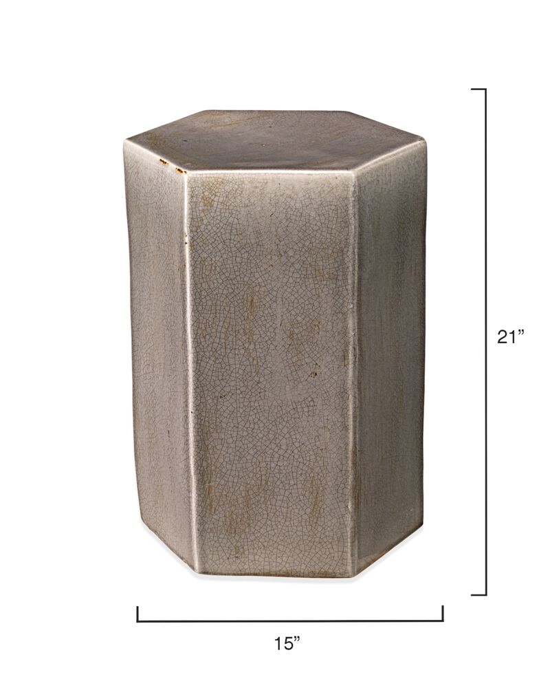 Porto Ceramic Indoor/Outdoor Side Table-Large, Gray
