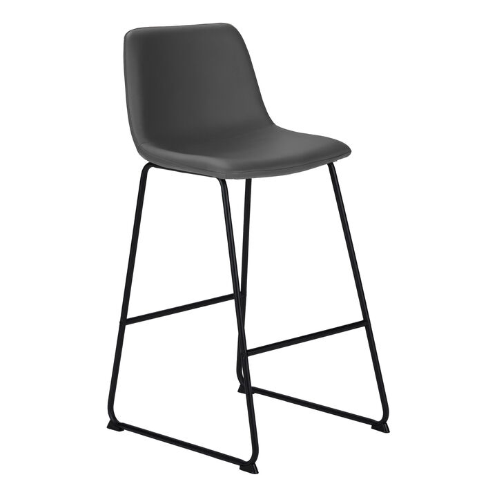 Monarch Specialties Office Chair, Bar Height, Standing, Computer Desk, Work, Pu Leather Look, Metal, Contemporary, Modern