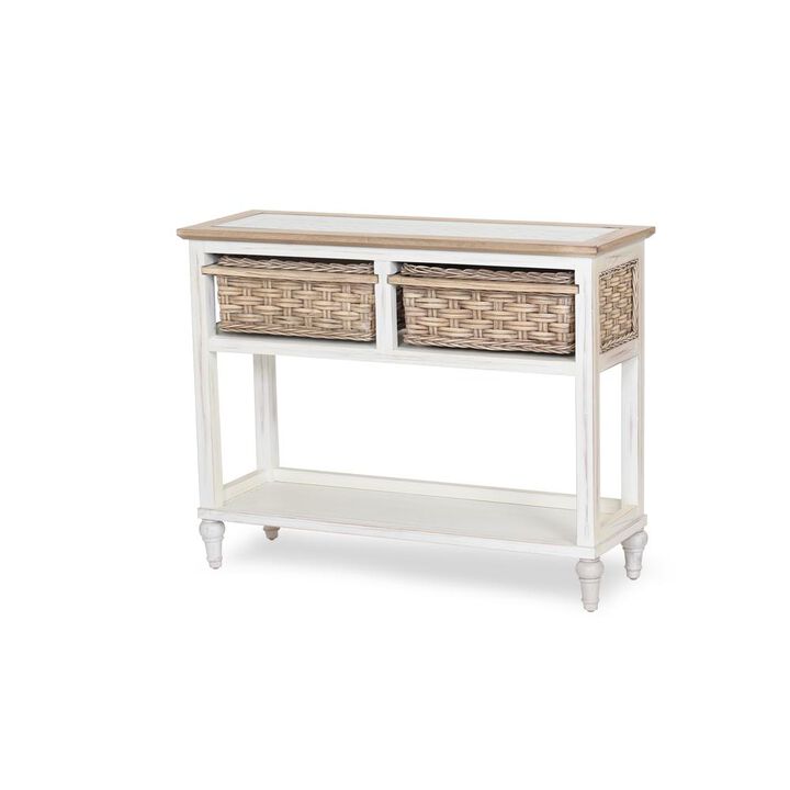 Sea Winds Coastal Furniture Island Breeze 2-Basket Console Table