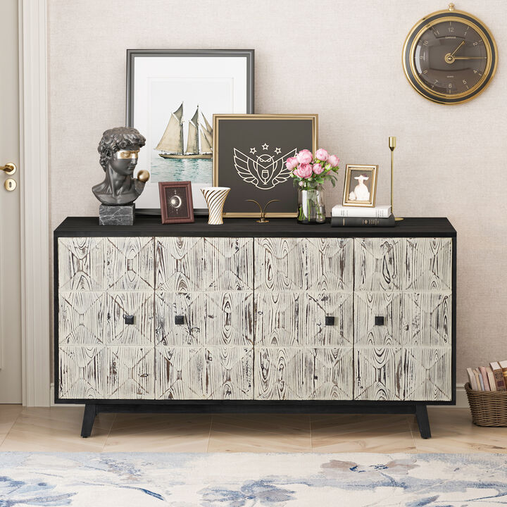 Merax 4 Doors Vintage Sideboard Storage Cabinet