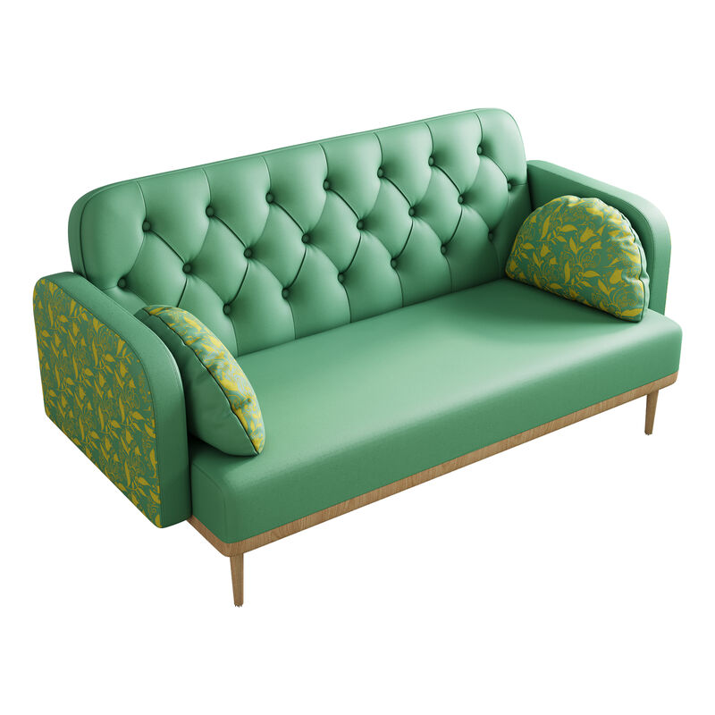 Merax Modern Upholstered Two-Seater PU Sofa