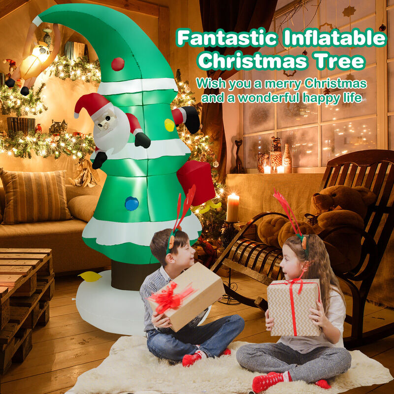 Inflatable Christmas Tree with Santa Claus for Fun and Festive Outdoor Holiday Decor