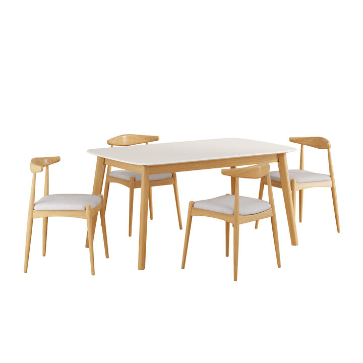 Merax 5-Piece Mid-Century Modern Dining Set for 4 Person