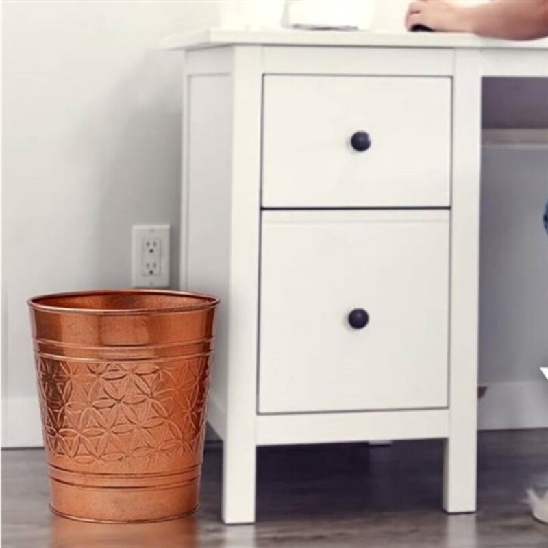 Metal Waste Basket– Bathroom or Bedroom Trash Can