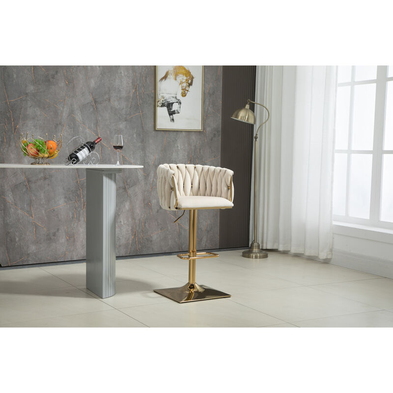 Vintage Bar Stools With Back And Footrest Counter Height Dining Chairs