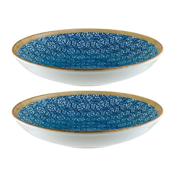 Calif dia.10" h:2" 44 oz. Round Decorated Porcelain Bowl (Set of 2)