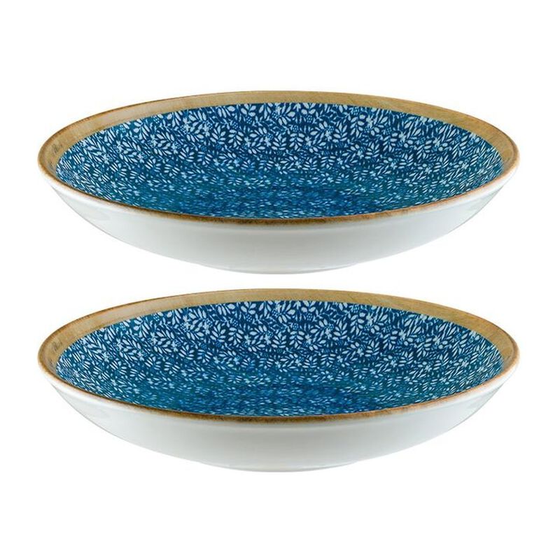 Calif dia.10" h:2" 44 oz. Round Decorated Porcelain Bowl (Set of 2)