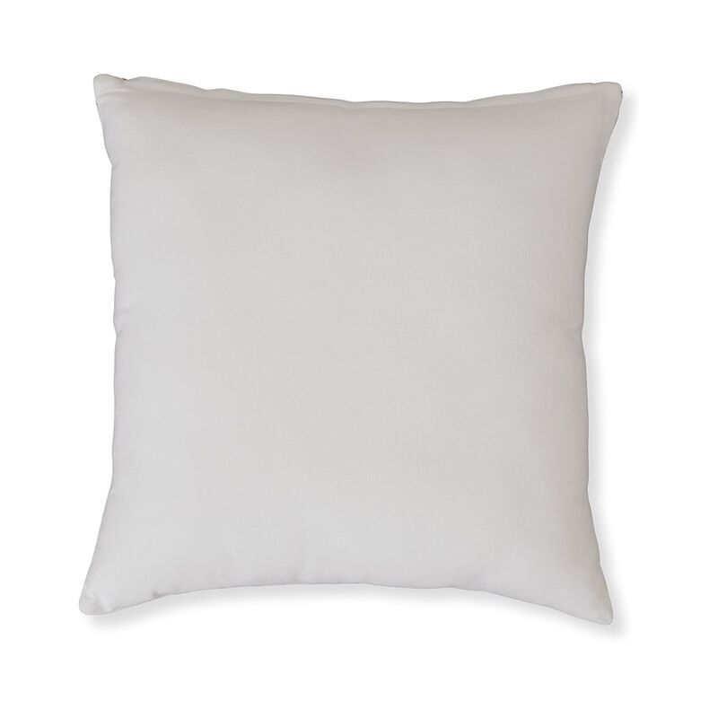 Mony Square Accent Throw Pillow, 20 Inch Orange Dots over White Cotton - Benzara