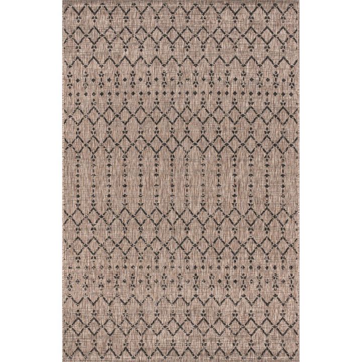 Ourika Moroccan Geometric Textured Weave Light Indoor/Outdoor Area Rug
