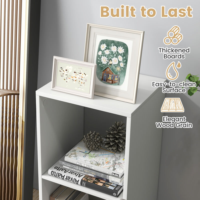 2 Cube Bookshelf with Back Guardrail for Living Room Bedroom