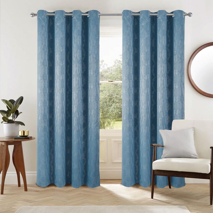 Oliva Gray Jansen Rubber Blackout Grommet Panel - 54"x90" Blue