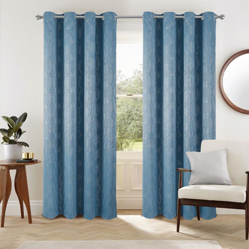 Oliva Gray Jansen Rubber Blackout Grommet Panel - 54"x90" Blue