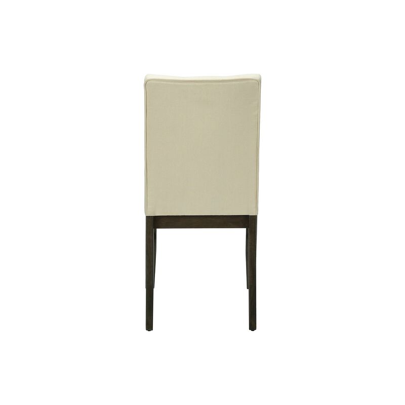 Monarch Specialties I 1376 - Dining Chair, 37" Height, Set Of 2, Upholstered, Dining Room, Kitchen, Cream Fabric, Grey Solid Wood, Transitional