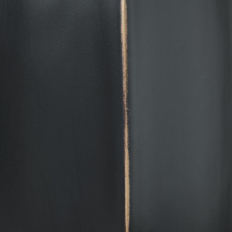Troy 9 Inch Flower Vase, Home Decor Accessory Piece, Black Polyresin - Benzara