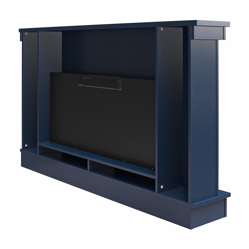 Novogratz Waverly Wide Mantel with Linear Electric Fireplace & Crystal Ember Bed