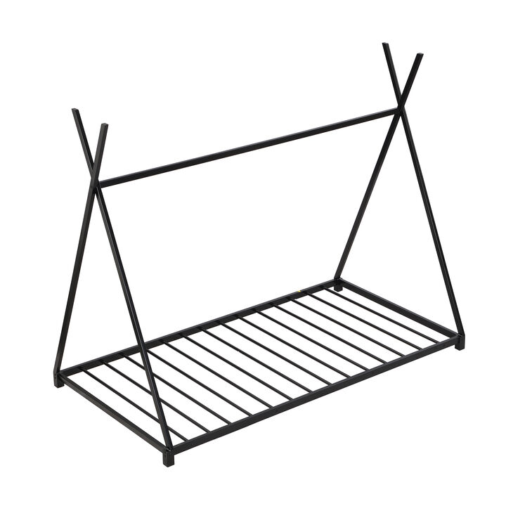 Merax Triangle Structure Metal House Platform Bed Floor Bed