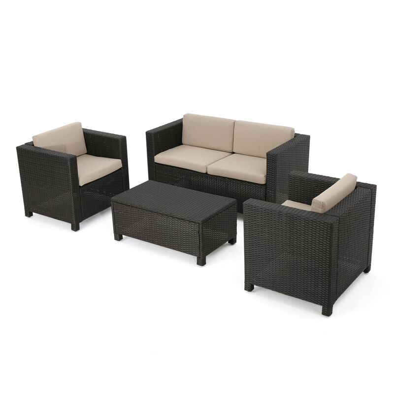 Merax 4 Pieces Outdoor Rattan  Sofa Set