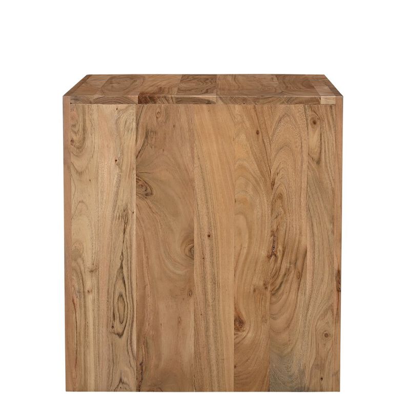 Jofran Dev Modern Mitered Angle Solid Wood End Table with Storage Shelf