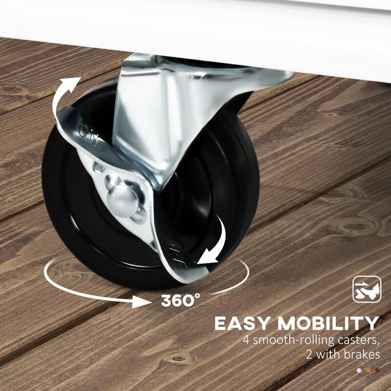 Versatile Kitchen Helper: Rolling Island with Storage & Racks