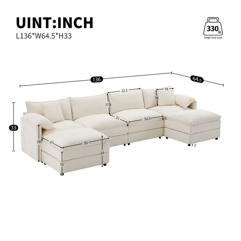 Merax Chenille Modular Sectional Sofa for Living Room