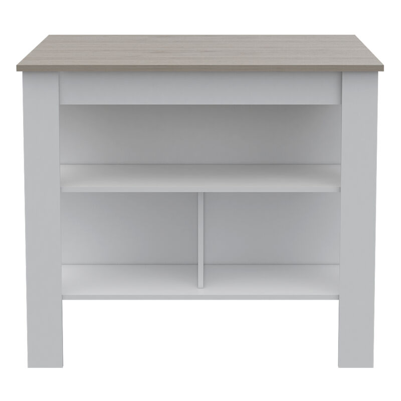 Streamdale Cala Kitchen Island Antibacterial, 3 Shelves, 4 Legs - Gray/White