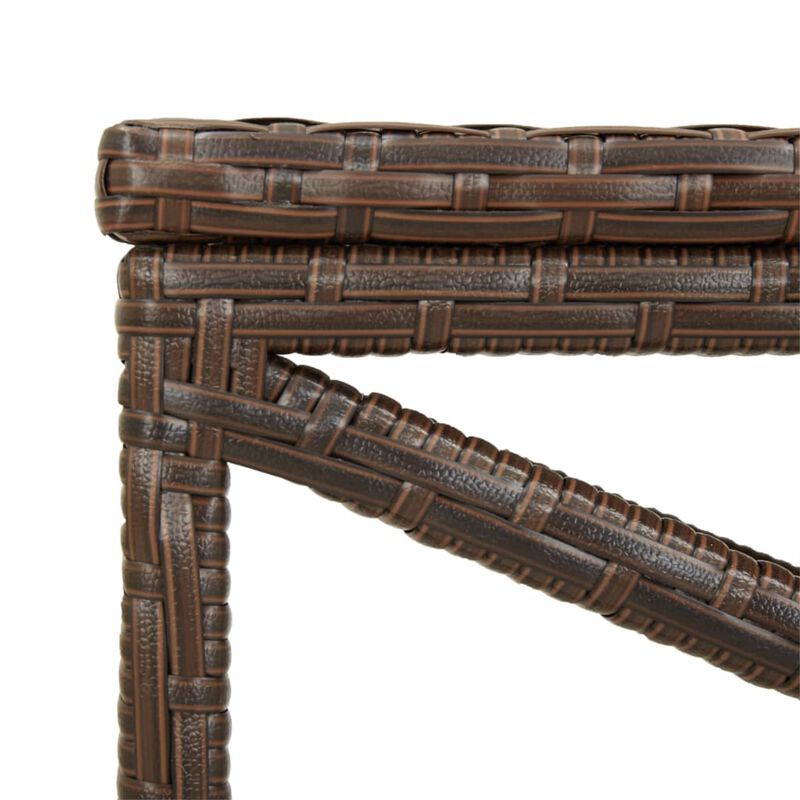 vidaXL Garden Bench 47.2" Poly Rattan Brown