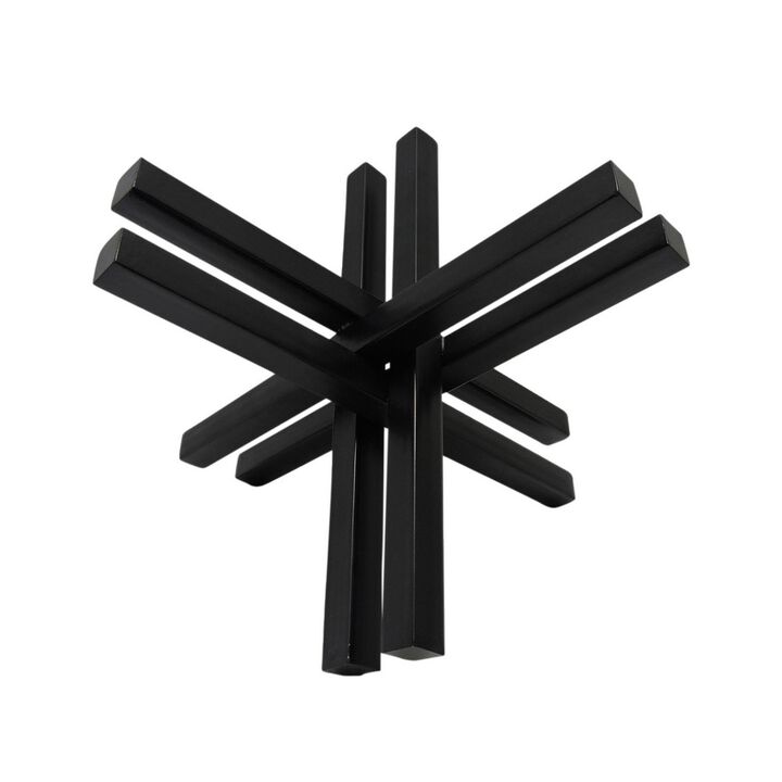 Accent Decor with Metal Double Jack Design, Black-Benzara