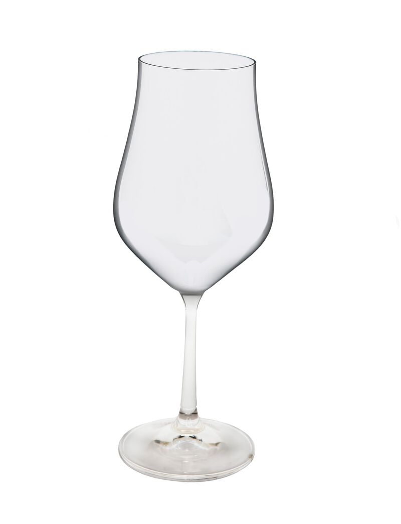 Set of 6 Black Wine Glasses with Clear Stem