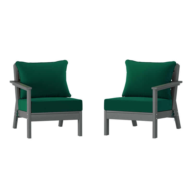 WestinTrends Outdoor Patio HDPE Loveseat Sofa with Patio Cushions