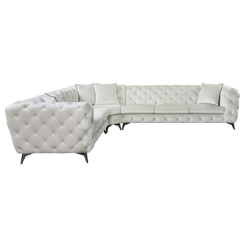 Modern Sectional Sofa with 4 Pillows Included