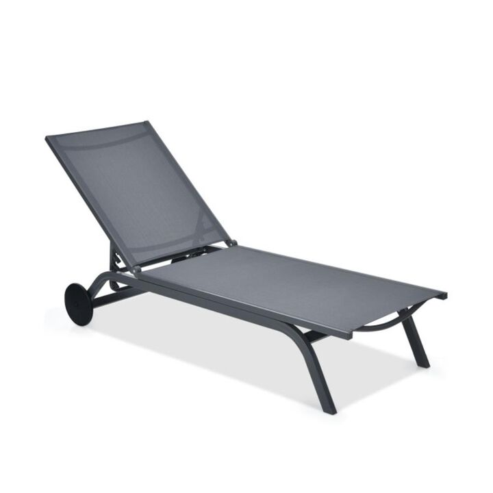 Hivvago 6-Position Adjustable Fabric Outdoor Patio Recliner Chair
