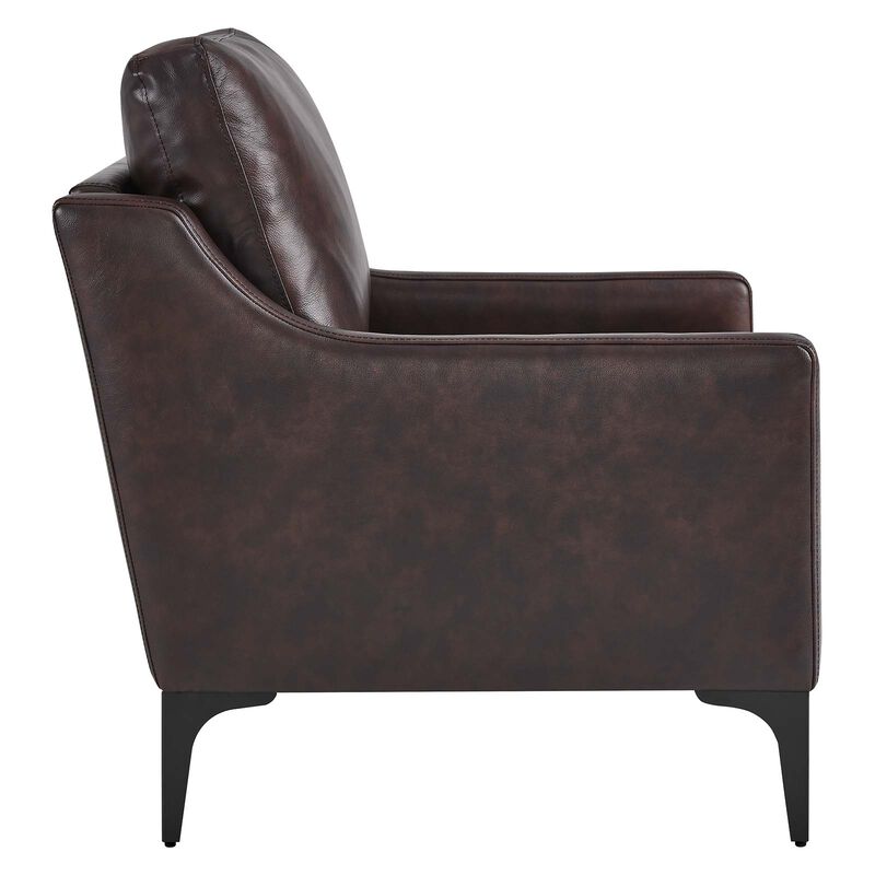 Corland Leather Armchair Brown