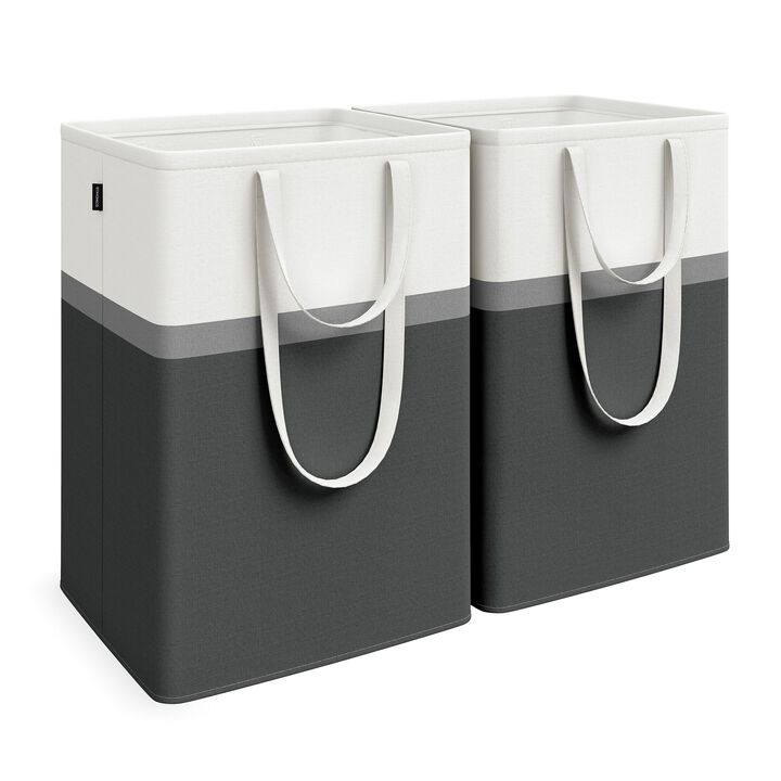 Set of 2 Laundry Hampers, Foldable Laundry Baskets, 29 Gal