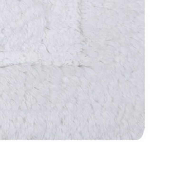 Knightsbridge Chain Bath Rug Cotton Non Skid Back - 21x34", White