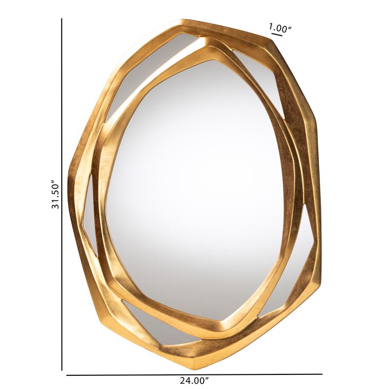 Baxton Studio Halen Antique Goldleaf Accent Wall Mirror