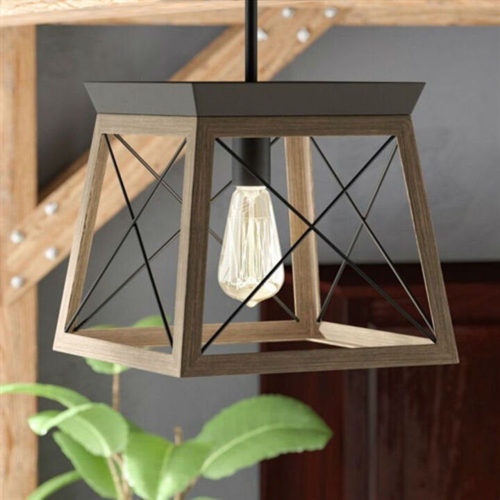 Dimmable Geometric Lantern Chandelier – Elegant Pendant Light for Dining Room & Living Room