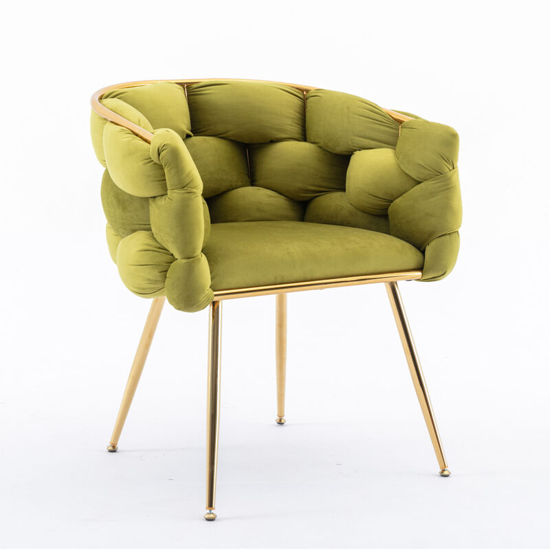 Olive Green Velvet Leisure Sofa Chair