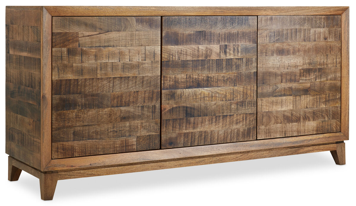 Entertainment Console 64" in Medium Wood