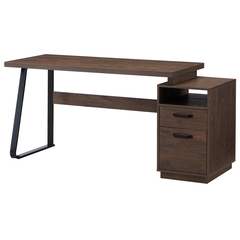 Home Office Computer Desk With Drawers/Hanging Letter-Size Files, 65 Inch Writing Study Table