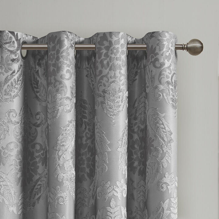 Gracie Mills Hendrix Jacquard Paisley Total Blackout Curtain Panel - 50x84"