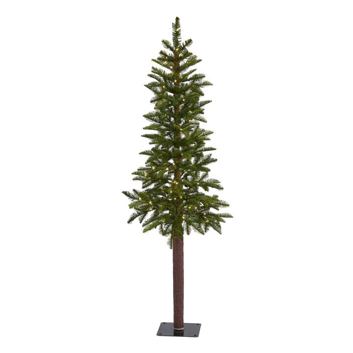 Nearly Natural Alaskan Alpine Artificial Christmas Tree with Clear Microdot (Multifunction) LED Lights and Bendable Branches