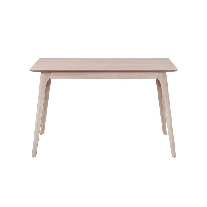 Scar Counter Height Table with Tapered Legs, Whitewashed Wood 59 Inch - Benzara