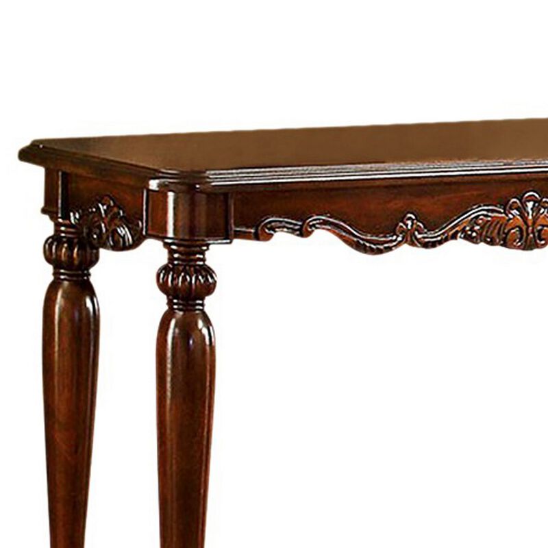 Bunbury Traditional Sofa Table, Cherry - Benzara
