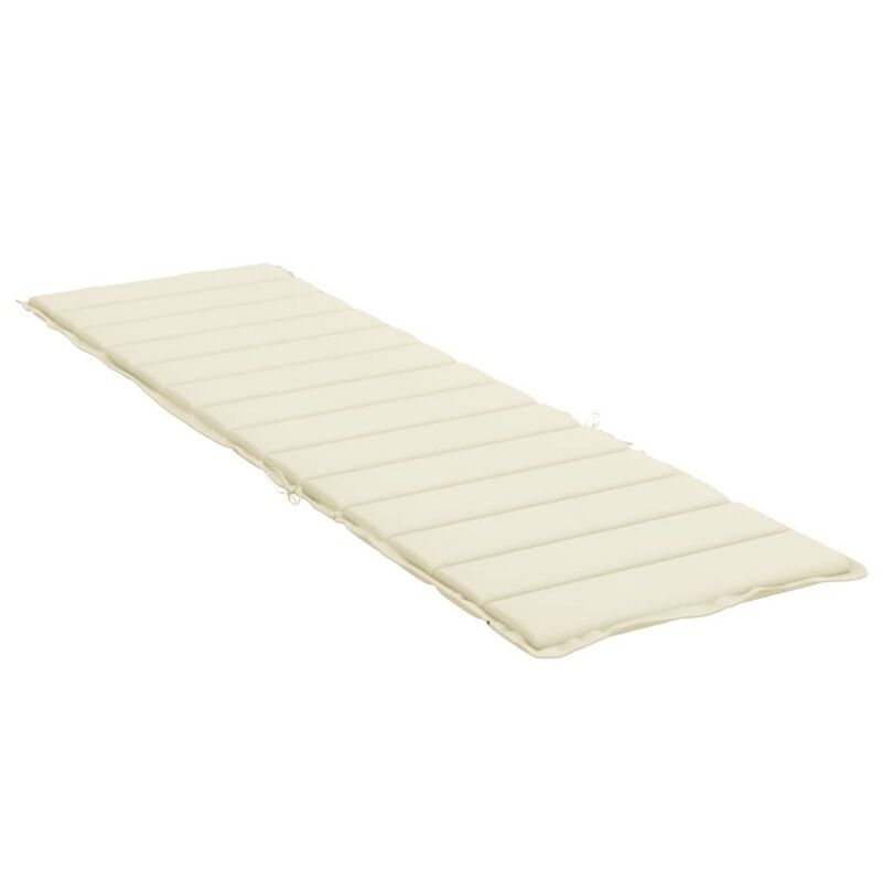 Outdoor Cushion for Chaise Lounger, Cream Oxford Fabric, 79 Inch - Benzara