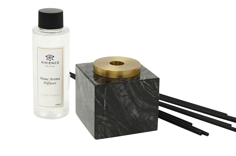 Black Marble Reed Diffuser, "Lily Of The Valley" Scent