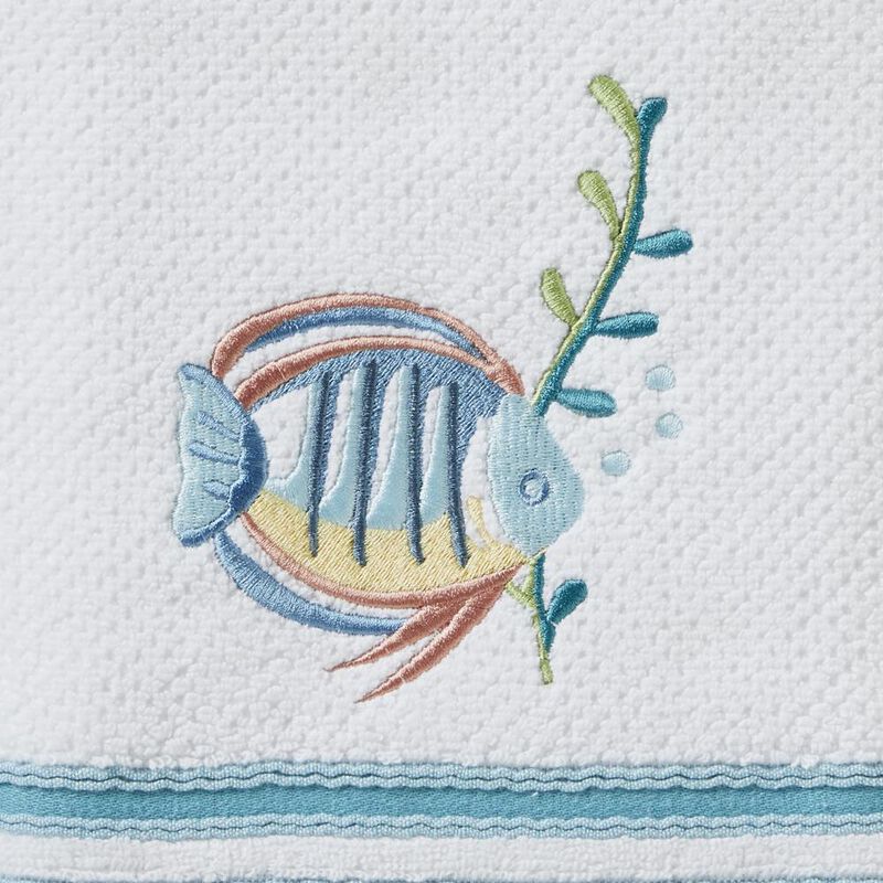 SKL Home Saturday Knight Ltd Ocean Watercolor Bath Towel - 27x50", White
