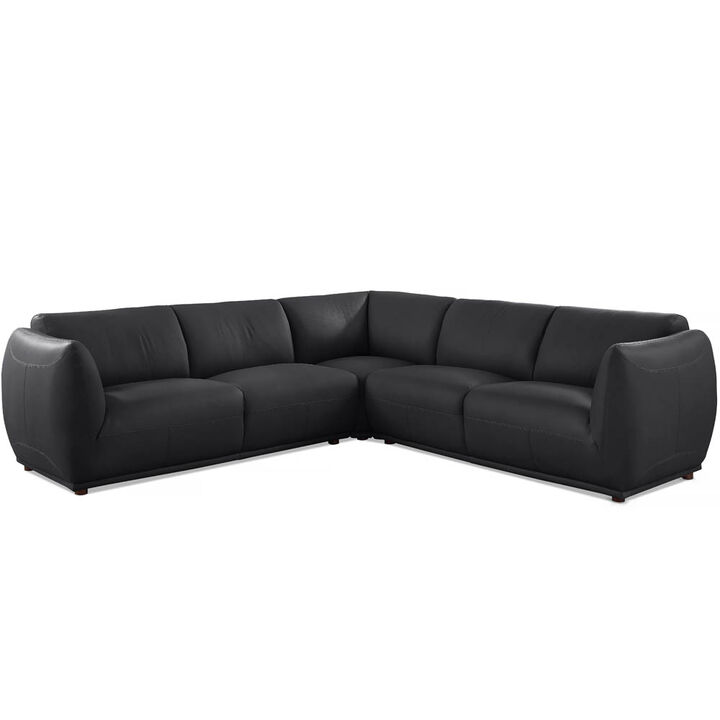 Moon Top Grain Leather Symmetrical Sectional