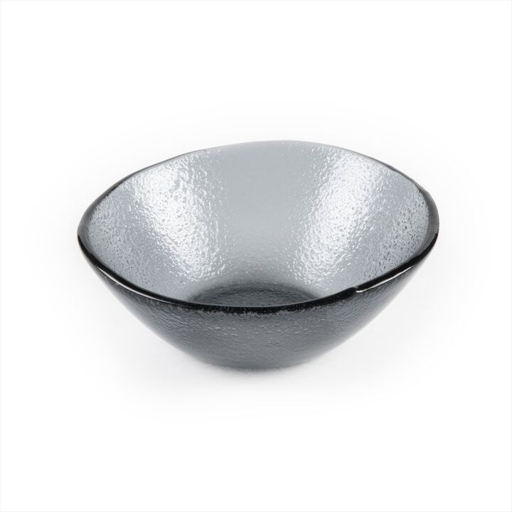 Glass Dinnerware dia.7.5" h:2.75" 20 oz. Round Charcoal Glass Bowl