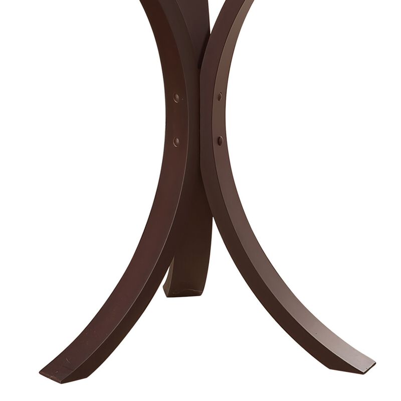 Contemporary Wood Accent Table, Tempered Glass Top, Brown, Clear-Benzara