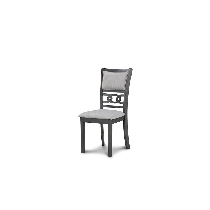 New Classic Furniture Gia Gray Wood Dining Chair with Fabric Seat (Set of 4)